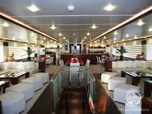 Oman Scuba Diving Holiday. Luxury Oman Aggressor Liveaboard. Salon and Dining Area.